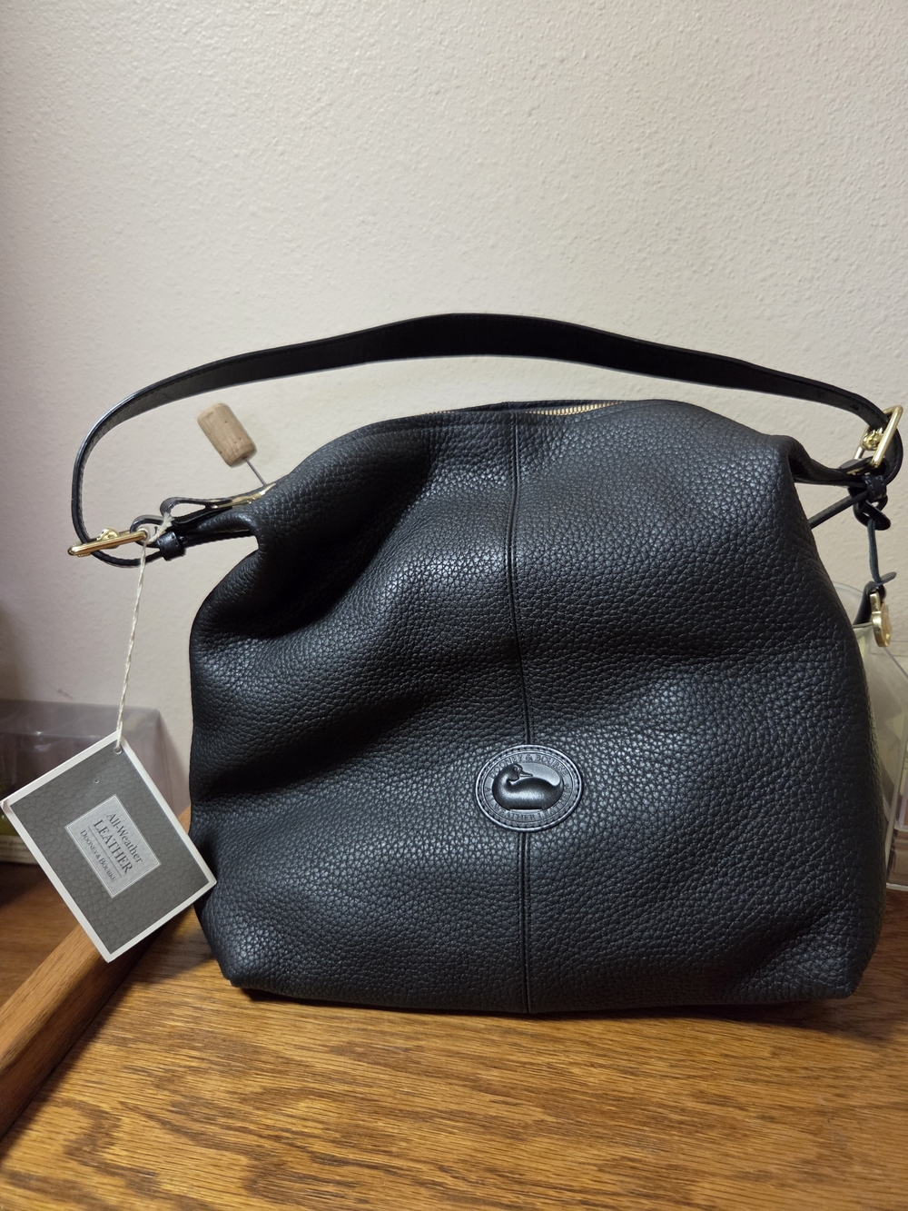 Dooney & Bourke Black Pebbled Leather Shoulder Bag